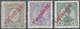 Portugal: Postage Stamps 2½ R And 10 R As Well As Postage Due Stamp 40 R With Inverted Overprint "RE - Gebruikt