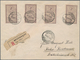 Rumänien: 1903 'New Post Office Bucarest' 5l. Lilac, Four Singles Used On Registered Cover From Buca - Gebraucht
