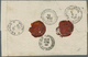 Russland: 1879, Double Franking Of 7 K. Grey & Rose On VERT. LAID PAPER On 1879 Registered Cover (sm - Gebruikt