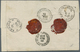 Russland: 1879, Double Franking Of 7 K. Grey & Rose On VERT. LAID PAPER On 1879 Registered Cover (sm - Used Stamps