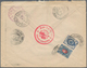 Russische Post In China: 18.08.1905 Russo-Japanese War Double-rate Registered Cover Franked With 7 K - Chine