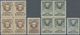 San Marino: 1907, 1 C Sepia And 15 C Grey-green Type II In Blocks Of Four (prefolded) And Single Sta - Andere & Zonder Classificatie