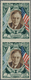 San Marino: 1947, Franklin D. Roosevelt 5l. Airmail Stamp Vertical Pair IMPERFORATE BETWEEN, Mint Ne - Other & Unclassified