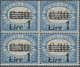 San Marino - Portomarken: 1936, Postage Due 30c. Blue/brown Surch. ‚Lire 1‘ Block Of Four, Mint Neve - Portomarken