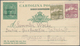 San Marino - Ganzsachen: 1921: 25 C On 10 C Green Postal Stationery Card, With 5 C Olive And 20 C Br - Postwaardestukken