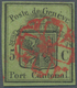 Schweiz - Genf: 1846 Großer Adler 5 C. Schwarz/gelbgrün, Gebraucht Und Entwertet Mit Voll Aufgesetzt - 1843-1852 Federale & Kantonnale Postzegels