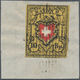 Schweiz: 1850, 10 Rp RAYON II Ohne Kreuzeinfassung, Type 19, Stein A2-Ru Auf Briefstück, Mit Schwarz - Other & Unclassified