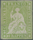Schweiz: 1854, 40 Rappen Dunkelgelblichgrün Von Der 2. Auflage Des Münchner Druck, Ungebraucht Ohne - Andere & Zonder Classificatie