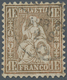Schweiz: 1864, 1 Fr. Goldbronze Mit Braunrotem Unterdruck, Sauber Gestempeltes Pracht-Stück Auf Weis - Sonstige & Ohne Zuordnung