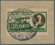Sowjetunion: 1927, Zamenhoff 14 K Yellow Green & Brown With Watermark, Imperforate Single On Piece, - Brieven En Documenten
