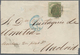Spanien: 1854, 2cs. Green, Fresh Colour, Close To Large Margins With Part Of Adjoining Stamp, Single - Gebraucht