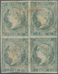 Spanien: 1856, 1r. Greenish Blue, Used Block Of Four, Deep Colour And Close To Full Margins. Edifil - Gebraucht