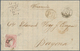 Spanien: 1870, 12 Cuartos Rose Carmine, Error Of Colour, Tied "rombo De Puntos" To Entire Folded Let - Gebruikt