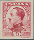 Spanien: 1930, King Alfonso XIII. Definitive 40c. Imperforate COLOUR PROOF In Carmine-red, Mint Neve - Used Stamps