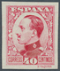 Spanien: 1930, King Alfonso XIII. Definitive 40c. Imperforate COLOUR PROOF In Carmine-red, Mint Neve - Gebraucht