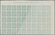 Spanien: 1938, Numeral Definitive 15c. Blue-green On White Paper IMPERFORATE Half Sheet (50 Stamps) - Gebruikt