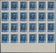 Spanien: 1938, Airmails 50c. Slate And 1pts. Blue, IMPERFORATE Bottom Marginal Blocks Of 24 With BLA - Used Stamps