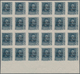 Spanien: 1938, Airmails 50c. Slate And 1pts. Blue, IMPERFORATE Bottom Marginal Blocks Of 24 With BLA - Used Stamps