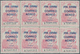 Spanien - Lokalausgaben: Burgos: 1936, Airmail Overprints On Fiscal Stamp 3pts. Rose, Block Of Eight - Sonstige & Ohne Zuordnung