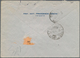 Triest - Zone A: 1947, 2 X 3 L Red, 5 L Carmine And 10 L Dark Blue Express Stamp, Mixed Franking On - Marcophilia