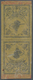 Türkei: 1863, 20 Pa. Black On Thin Yellow Paper, Mint Vertical «head To Head» Tete-beche Pair, Large - Sonstige & Ohne Zuordnung
