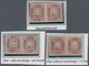 Türkei: 1876, 1 1/4 Pia / 50 Para Rose Three Horizontal Pairs Showing Black Print Varieties, Inverte - Sonstige & Ohne Zuordnung