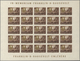 Ungarn: 1947, President Roosevelt Normal Set Of Four In Complete IMPERFORATE Sheets With 25 Stamps E - Andere & Zonder Classificatie