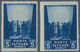 Vatikan: 1945, Relief Organisation For The Victims Of War 5l. Dark Blue Two Stamps IMPERFORATE At Bo - Unused Stamps