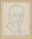 Vatikan: 1949 (ca). Hand Drawn Portrait Sketch Of Pope Pius XII, Format 180x141 Mm (ca), Mounted To - Ongebruikt