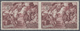 Vatikan: 1951, Council Of Chalcedon, 25l. Red-brown, Horizontal Pair Showing Variety "imperforate In - Unused Stamps