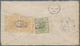 China: 1879, Large Dragon Thin Paper 1 Ca. Green, A Right Margin Copy (cliche 20) And 5 Ca. Yellow, - 1912-1949 République