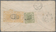 China: 1879, Large Dragon Thin Paper 1 Ca. Green, A Right Margin Copy (cliche 20) And 5 Ca. Yellow, - 1912-1949 Republic