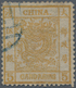 China: 1878, Large Dragon Thin Paper 5 Ca. Yellow, Used Blue Seal (Michel Cat. 420.-). - 1912-1949 République
