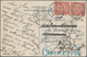 China: 1902, Coiling Dragon 2 C. Pair Tied Bisected Bilingual "TIENTSIN 26 FEB 08" To Ppc (Hong Kong - 1912-1949 République