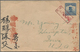 China: 1913, Junk 10 C. Blue Tied Red Boxed "49 / Town Village Box" To Cover Via "WUCHANG", Transit - 1912-1949 República