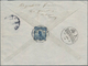 China: 1914, 2x 10 C Blue In Front And On Backside On Registered Letter From AMOY Via Shanghai To De - 1912-1949 Republic