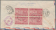 Delcampe - China: 1948/49, Four Covers With Mostly Gold Yuan Surcharges To Germany (2) Or USA (2), Inc. Registr - 1912-1949 République