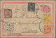 China - Ganzsachen: 1897, Card ICP 1 C. Uprated Tokyo Coiling Dragons 1/2 C., 1 C. And 2 C. Canc. Th - Cartoline Postali