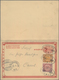 China - Ganzsachen: 1898, Double Card CIP 1 C. Uprated Coiling Dragon 1 C., 2 C. Tied Oval Bilingual - Postcards