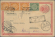 China - Ganzsachen: 1898, Card ICP 1 C. Uprated Coiling Dragon 1 C. (one RC), 10 C. Tied Tombstone " - Postcards