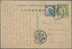 China - Ganzsachen: 1913/15, 1 C. Cards (2) Uprated Junk 3 C. Green Canc. Bisected Bilingual "CHANGS - Postcards