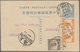 China - Ganzsachen: 1918, Stationery Card Junk 1 1/2 C. Blue Uprated 1915 1/2 C. And 1923 1 C. (2) T - Postales