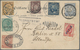 China - Incoming Mail: 1901, 6-country Card (ppc "new Tsingtau Whole View") With Frankings Of China - Other & Unclassified