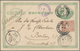 China - Taiwan (Formosa): 1892, UPU Card 3 Sen Thick Paper Uprated 1899 1 S. Brown Canc. "TWATUTIA 1 - Ungebraucht