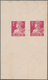 China - Volksrepublik: 1955, Vocational Series, 4 F. Soldier, Imperforated Proof Pair In Red On Piec - Covers & Documents