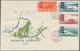 China - Volksrepublik: 1957/58, 5 FDCs Bearing Michel 349/68 (C44, S19, S20, C45, S21), Tied By Firs - Cartas & Documentos