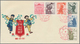 Delcampe - China - Volksrepublik: 1959, 7 First Day Covers Of C62, C63, C65, C66, S33, S35, Bearing The 6 Full - Covers & Documents