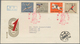 Delcampe - China - Volksrepublik: 1959, Set Of 4 FDCs Addressed To Hamburg, Germany, Bearing The Full Set Of Th - Covers & Documents