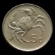 Malta 5 Cents 1986. Animal Coin. Crab. Circulated. Km77 - Malta