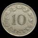 Malta 10 Cents (Barge Of The Grand Master) 1972. Coin. Km11 - Malta
